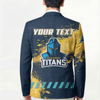 Personalised Gold Coast Titans Rugby Blazer Titans Mascot - Sporty Splash Art Style