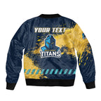 Personalised Gold Coast Titans Rugby Bomber Jacket Titans Mascot - Sporty Splash Art Style