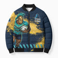Personalised Gold Coast Titans Rugby Bomber Puffer Jacket Titans Mascot - Sporty Splash Art Style