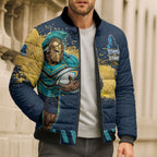 Personalised Gold Coast Titans Rugby Bomber Puffer Jacket Titans Mascot - Sporty Splash Art Style