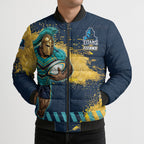 Personalised Gold Coast Titans Rugby Bomber Puffer Jacket Titans Mascot - Sporty Splash Art Style