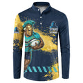 Personalised Gold Coast Titans Rugby Button Sweatshirt Titans Mascot - Sporty Splash Art Style