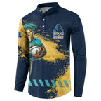 Personalised Gold Coast Titans Rugby Button Sweatshirt Titans Mascot - Sporty Splash Art Style