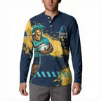 Personalised Gold Coast Titans Rugby Button Sweatshirt Titans Mascot - Sporty Splash Art Style