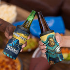 Personalised Gold Coast Titans Rugby 4 in 1 Can Cooler Tumbler Titans Mascot - Sporty Splash Art Style