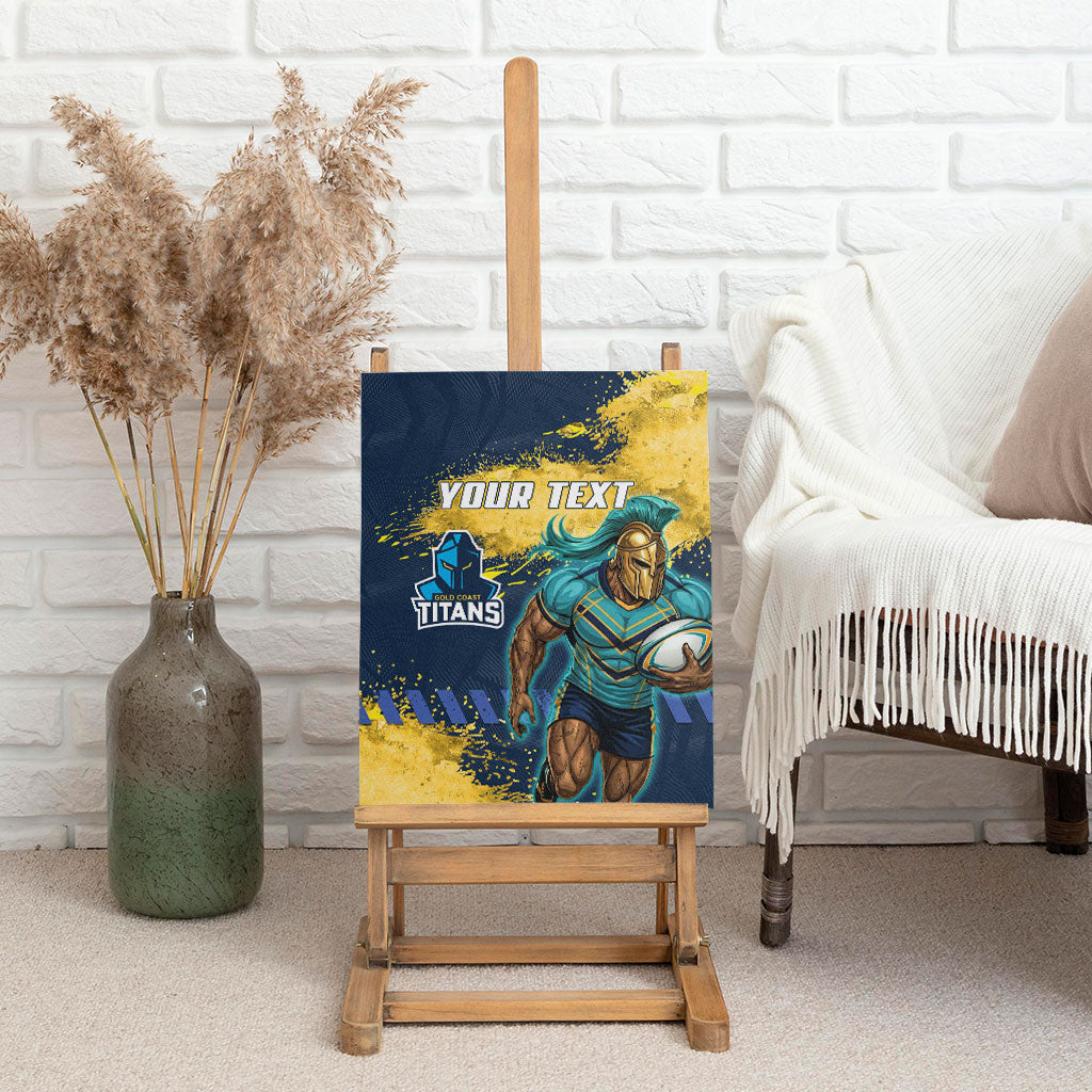 Personalised Gold Coast Titans Rugby Canvas Wall Art Titans Mascot - Sporty Splash Art Style
