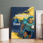 Personalised Gold Coast Titans Rugby Canvas Wall Art Titans Mascot - Sporty Splash Art Style