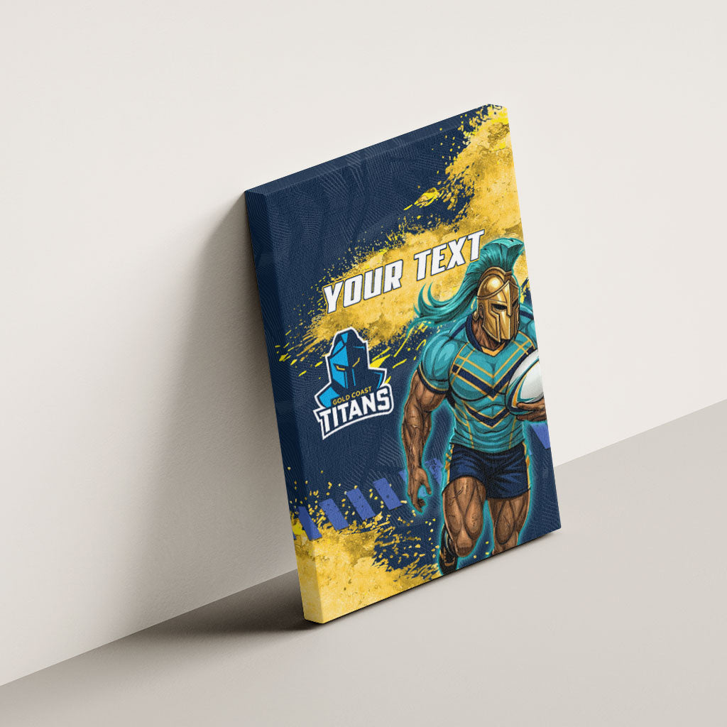 Personalised Gold Coast Titans Rugby Canvas Wall Art Titans Mascot - Sporty Splash Art Style