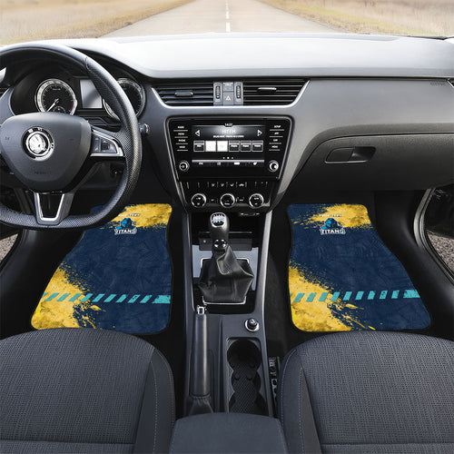 Personalised Gold Coast Titans Rugby Car Mats Titans Mascot - Sporty Splash Art Style