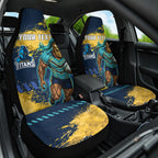 Personalised Gold Coast Titans Rugby Car Seat Cover Titans Mascot - Sporty Splash Art Style