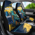Personalised Gold Coast Titans Rugby Car Seat Cover Titans Mascot - Sporty Splash Art Style