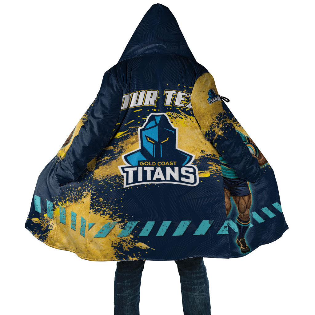 Personalised Gold Coast Titans Rugby Cloak Titans Mascot - Sporty Splash Art Style