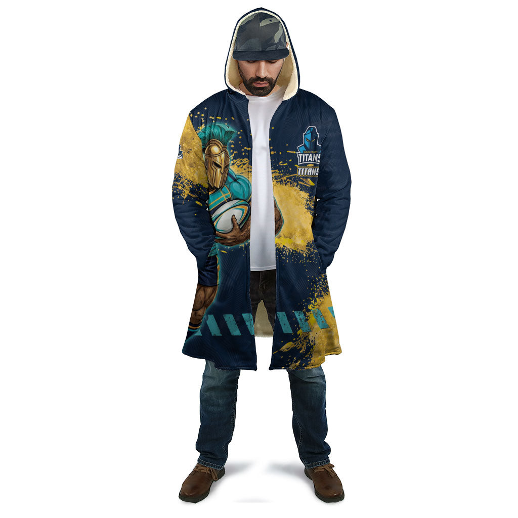 Personalised Gold Coast Titans Rugby Cloak Titans Mascot - Sporty Splash Art Style