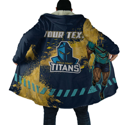 Personalised Gold Coast Titans Rugby Cloak Titans Mascot - Sporty Splash Art Style