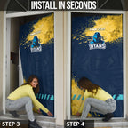 Personalised Gold Coast Titans Rugby Door Cover Titans Mascot - Sporty Splash Art Style