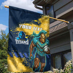 Personalised Gold Coast Titans Rugby Garden Flag Titans Mascot - Sporty Splash Art Style