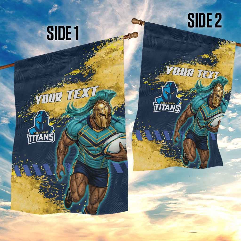 Personalised Gold Coast Titans Rugby Garden Flag Titans Mascot - Sporty Splash Art Style