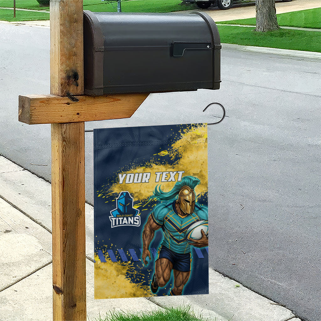 Personalised Gold Coast Titans Rugby Garden Flag Titans Mascot - Sporty Splash Art Style