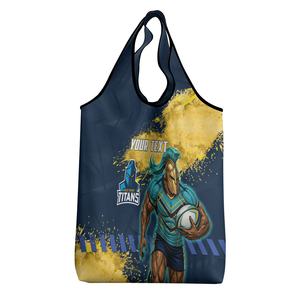 Personalised Gold Coast Titans Rugby Grocery Bag Titans Mascot - Sporty Splash Art Style