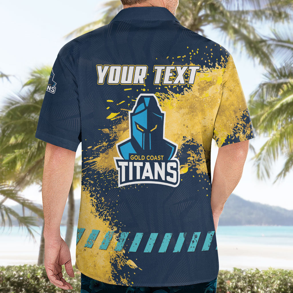 Personalised Gold Coast Titans Rugby Hawaiian Shirt Titans Mascot - Sporty Splash Art Style