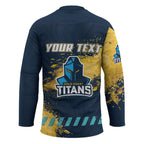 Personalised Gold Coast Titans Rugby Hockey Jersey Titans Mascot - Sporty Splash Art Style