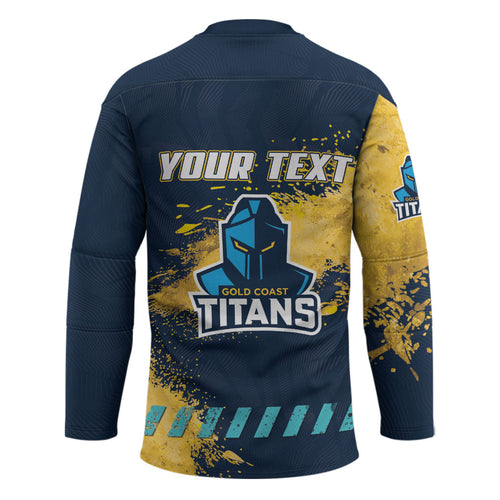 Personalised Gold Coast Titans Rugby Hockey Jersey Titans Mascot - Sporty Splash Art Style