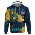 Personalised Gold Coast Titans Rugby Hoodie Titans Mascot - Sporty Splash Art Style