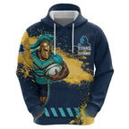 Personalised Gold Coast Titans Rugby Hoodie Titans Mascot - Sporty Splash Art Style