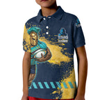 Personalised Gold Coast Titans Rugby Kid Polo Shirt Titans Mascot - Sporty Splash Art Style