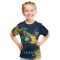 Personalised Gold Coast Titans Rugby Kid T Shirt Titans Mascot - Sporty Splash Art Style