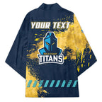 Personalised Gold Coast Titans Rugby Kimono Titans Mascot - Sporty Splash Art Style