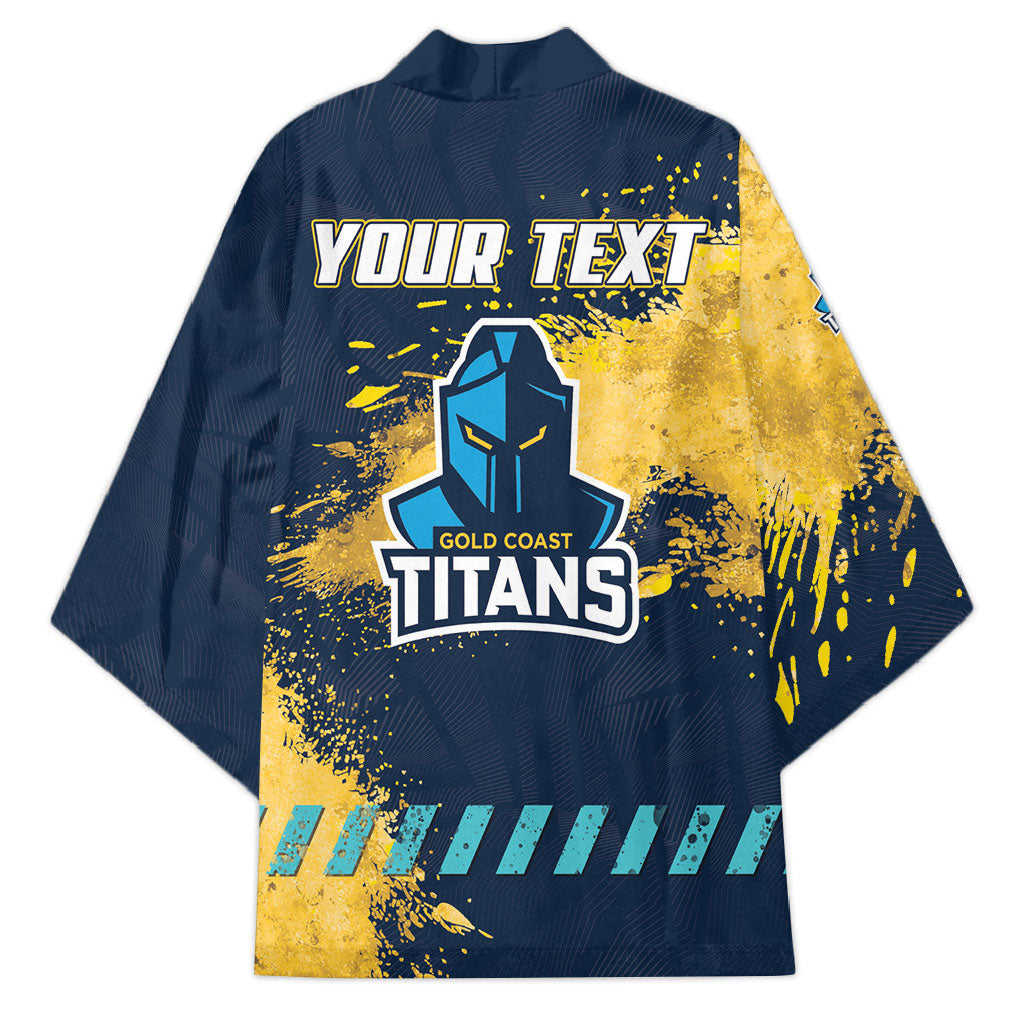 Personalised Gold Coast Titans Rugby Kimono Titans Mascot - Sporty Splash Art Style