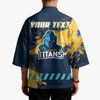 Personalised Gold Coast Titans Rugby Kimono Titans Mascot - Sporty Splash Art Style