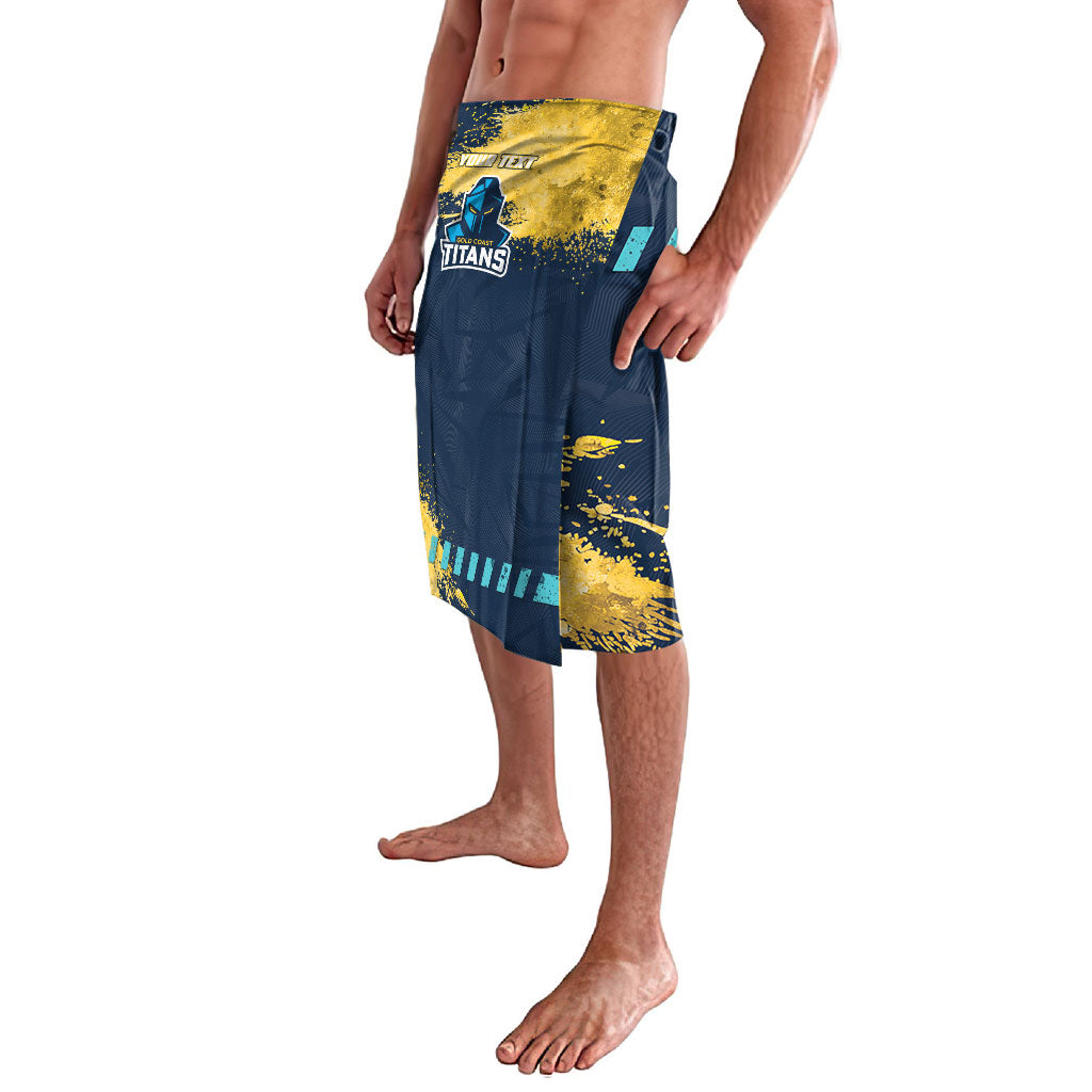 Personalised Gold Coast Titans Rugby Lavalava Titans Mascot - Sporty Splash Art Style