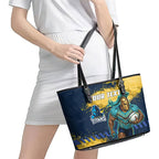 Personalised Gold Coast Titans Rugby Leather Tote Bag Titans Mascot - Sporty Splash Art Style