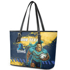 Personalised Gold Coast Titans Rugby Leather Tote Bag Titans Mascot - Sporty Splash Art Style