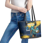 Personalised Gold Coast Titans Rugby Leather Tote Bag Titans Mascot - Sporty Splash Art Style