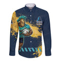 Personalised Gold Coast Titans Rugby Long Sleeve Button Shirt Titans Mascot - Sporty Splash Art Style