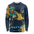 Personalised Gold Coast Titans Rugby Long Sleeve Shirt Titans Mascot - Sporty Splash Art Style