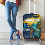 Personalised Gold Coast Titans Rugby Luggage Cover Titans Mascot - Sporty Splash Art Style