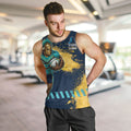 Personalised Gold Coast Titans Rugby Men Tank Top Titans Mascot - Sporty Splash Art Style