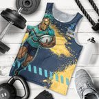 Personalised Gold Coast Titans Rugby Men Tank Top Titans Mascot - Sporty Splash Art Style
