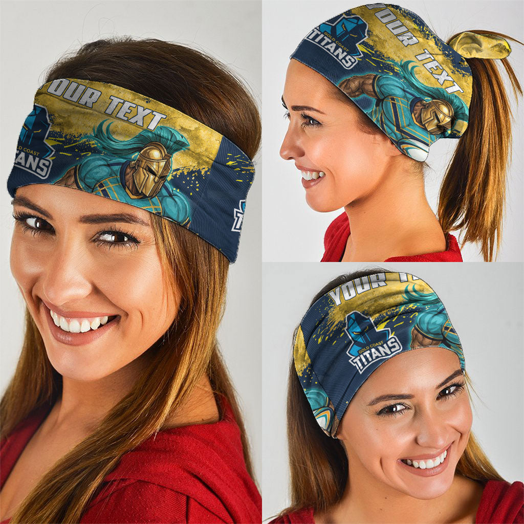 Personalised Gold Coast Titans Rugby Neck Gaiter Titans Mascot - Sporty Splash Art Style