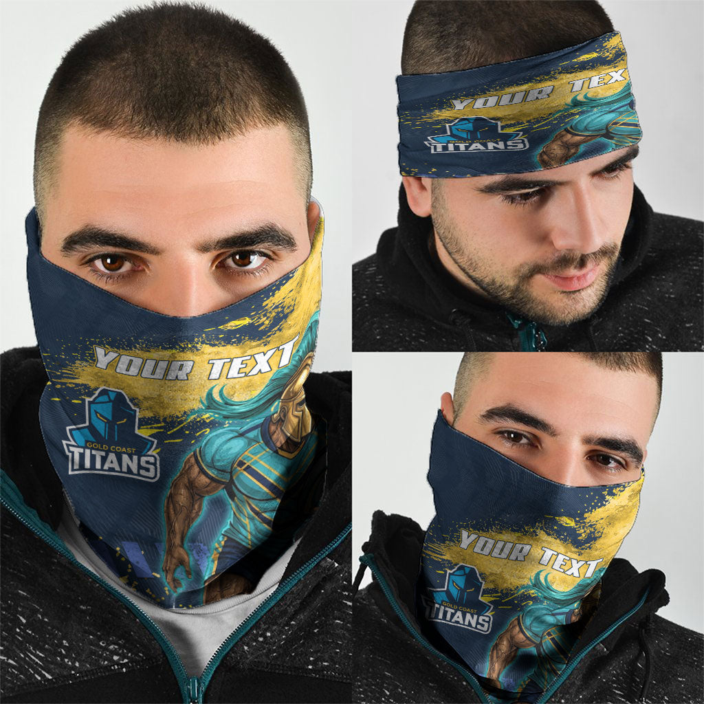 Personalised Gold Coast Titans Rugby Neck Gaiter Titans Mascot - Sporty Splash Art Style