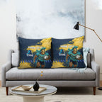 Personalised Gold Coast Titans Rugby Pillow Cover Titans Mascot - Sporty Splash Art Style