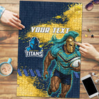 Personalised Gold Coast Titans Rugby Puzzle Titans Mascot - Sporty Splash Art Style
