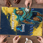 Personalised Gold Coast Titans Rugby Puzzle Titans Mascot - Sporty Splash Art Style