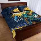 Personalised Gold Coast Titans Rugby Quilt Bed Set Titans Mascot - Sporty Splash Art Style