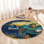 Personalised Gold Coast Titans Rugby Round Carpet Titans Mascot - Sporty Splash Art Style