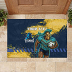 Personalised Gold Coast Titans Rugby Rubber Doormat Titans Mascot - Sporty Splash Art Style